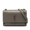Saint Laurent Medium Croc Embossed Leather Monogram Sunset Crossbody Secondhand
