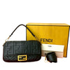 Secondhand Fendi Zucca Embossed Leather Baguette Satchel