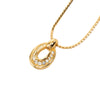 Dior Gold Plated and Strass Oval Pendant Necklace Secondhand