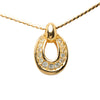 Dior Gold Plated and Strass Oval Pendant Necklace Secondhand