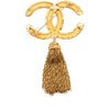 Chanel CC Gold Plated Lava Tassel Brooch Secondhand