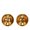 Secondhand Chanel CC Gold Plated Strass Round Clip On Earrings