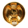 Secondhand Chanel CC Gold Plated Strass Round Clip On Earrings