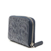 Chanel CC Grained Calfskin Camellia Embossed Zip Coin Purse Secondhand