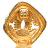 Chanel CC Gold Plated Rhombus Clip On Earrings Secondhand