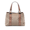 Secondhand Gucci Medium GG Canvas Bamboo Libeccio Tote