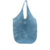 Prada Raffia Effect Crochet Logo Embroidered Shopping Tote Secondhand
