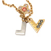 Louis Vuitton Gold Plated Rhinestones Love Letters Necklace Secondhand