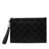 Gucci GG Embossed Perforated Calfskin Wristlet Clutch Secondhand