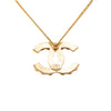 Chanel CC Gold Plated Studded Pendant Necklace Secondhand