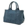 Prada Small Denim Canapa Logo Tote Secondhand