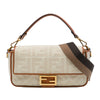 Fendi Zucca Embroidered Canvas Baguette Satchel Secondhand