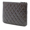 Chanel Small Quilted Crinkled Patent O Case Clutch Secondhand
