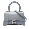 Balenciaga Croc Embossed Calfskin Hourglass Top Handle Bag XS Secondhand