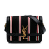 Saint Laurent Small Canvas Striped Solferino Satchel In Box Secondhand