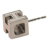 Secondhand Hermès Palladium Plated Enamel Cage dH Cube Push Back Earrings