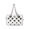 Prada Vitello Daino Grommet Chain Shoulder Bag Secondhand