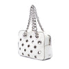 Prada Vitello Daino Grommet Chain Shoulder Bag Secondhand