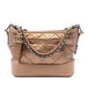 Chanel Small Quilted Metallic Aged Calfskin Gabrielle Hobo Secondhand