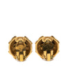Chanel CC Gold Plated Round Strass Clip On Earrings Secondhand
