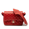 Secondhand Chanel CC Quilted Calfskin Ruffle Strap Flap