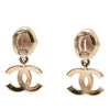Chanel CC Gold Plated Crystal and Faux Pearl Drop Bullet Back Earrings Secondhand