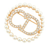 Dior Gold Plated Faux Pearl Strass Clair D Lune Brooch Secondhand