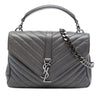 Saint Laurent Medium Chevron Sheepskin Monogram College Satchel Secondhand