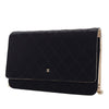 Secondhand Chanel Bicolor Satin Diamond Stitch Wallet On Chain
