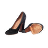Secondhand Alaïa Black Suede Bow-Detail Block Heel Pumps - '10s