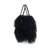 Secondhand Roberto Cavalli Black Mongolian Fur Statement Tote Bag