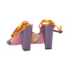 Secondhand Missoni Metallic Patchwork Leather & Glitter Block-Heel Sandals - '00s
