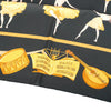 Secondhand Hermès “La Danse” Black & Gold Silk Carré 90 Scarf By Jean-Louis Clerc