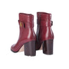 Secondhand Tory Burch Dark Carmine Leather Turnlock Heeled Ankle Boots