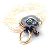 Secondhand Cartier Panther Panthere Yellow Gold & Silverium Emerald Pearl Bracelet - '90s