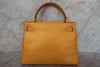 Secondhand Hermes Kelly Handbag Yellow Courchevel with Gold Hardware