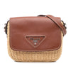 Secondhand Prada Raffia Vitello Flap Crossbody