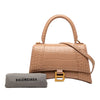 Balenciaga Small Croc Embossed Hourglass Top Handle Bag Secondhand