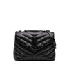 Saint Laurent Small Matelasse Calfskin Monogram Monochrome LouLou Shoulder Bag Secondhand