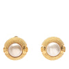 Chanel CC Gold Plated Faux Pearl Clip On Earrings Secondhand