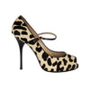 Secondhand Giuseppe Zanotti Leopard Print Ponyhair Peep-Toe Pumps