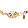 Secondhand Chanel CC Gold Plated Oval Medallion Pendant Double Chain Necklace