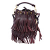 Saint Laurent Small Calfskin Emmanuelle Fringe Bucket Bag Secondhand