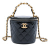 Chanel Quilted Patent Afternoon Tea Top Handle Vanity Case with Chain Secondhand