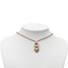 Chanel CC Gold Plated Faux Pearl Flower and Strass Heart Pendant Necklace Secondhand