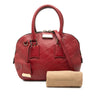 Burberry Small Heritage Grain Check Embossed Leather Orchard Bowling Bag Secondhand