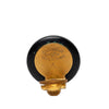 Chanel CC Gold Plated and Enamel Round Button Clip On Earrings Secondhand