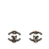 Chanel CC Brass Strass Lacquered Clip On Earrings Secondhand