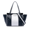 Valentino Small Bicolor Leather Rockstud Double Handle Tote Secondhand