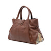 Burberry Medium House Check Trimmed Leather Horn Toggle Tote Secondhand